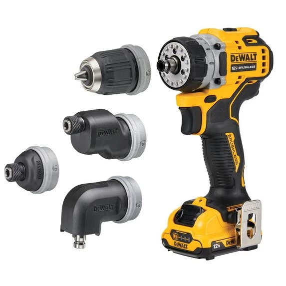 DeWalt Power Tools DeWalt XTREME 12V Brushless 5-in-1 Interchangeable Chuck Drill/Driver (2.0Ah) Kit DCD703F1 2 DeWalt Power Tools DeWalt XTREME 12V Brushless 5-in-1 Interchangeable Chuck Drill/Driver (2.0Ah) Kit DCD703F1 - Image 2