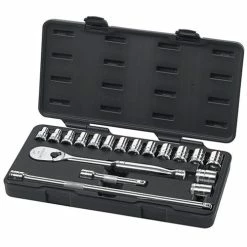 Gearwrench Tools GearWrench 18 Piece 1/2" Standard Metric Mechanics Tool Set 80708