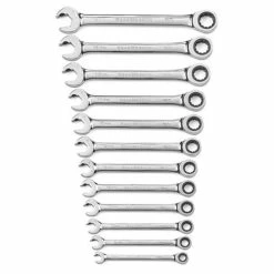 Gearwrench Tools Gearwrench 12 Piece 72-Tooth Open End Metric Ratcheting Combination Wrench Set 85597