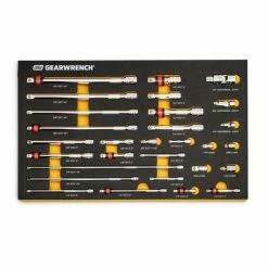 Gearwrench Tools Gearwrench 29 Pc. 1/4", 3/8", 1/2" Drive Chrome Tool Accessories Set With EVA Foam Tray 86523