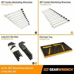 Gearwrench Tools Gearwrench 44pc Modset SAE/MM 90T RW & Hex Key Set With EVA Foam Tray 86528 -Electrical Tools Store apx86528 2