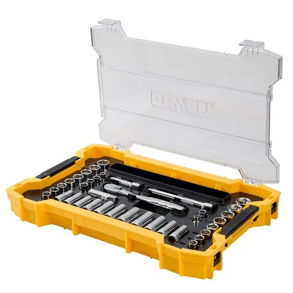 DeWalt Power Tools DeWalt 37 Piece 3/8" Drive Ratchet & Socket Set W/ ToughSystem 2.0 Tray & Lid DWMT45400SS 2 DeWalt Power Tools DeWalt 37 Piece 3/8" Drive Ratchet & Socket Set W/ ToughSystem 2.0 Tray & Lid DWMT45400SS - Image 2