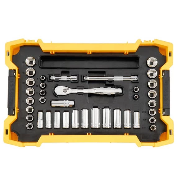 DeWalt Power Tools DeWalt 37 Piece 3/8" Drive Ratchet & Socket Set W/ ToughSystem 2.0 Tray & Lid DWMT45400SS 1 DeWalt Power Tools DeWalt 37 Piece 3/8" Drive Ratchet & Socket Set W/ ToughSystem 2.0 Tray & Lid DWMT45400SS