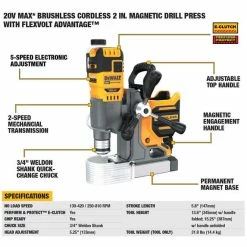 DeWalt Power Tools DeWalt 20V MAX Brushless 2" Magnetic Drill Press W/ FLEXVOLT ADVANTAGE (Tool Only) DCD1623B -Electrical Tools Store walkaround